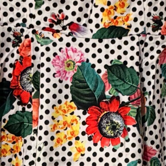 H & R London Women's Floral Polka Dot Sleeveless Knee Length Dress - Picture 4 of 4